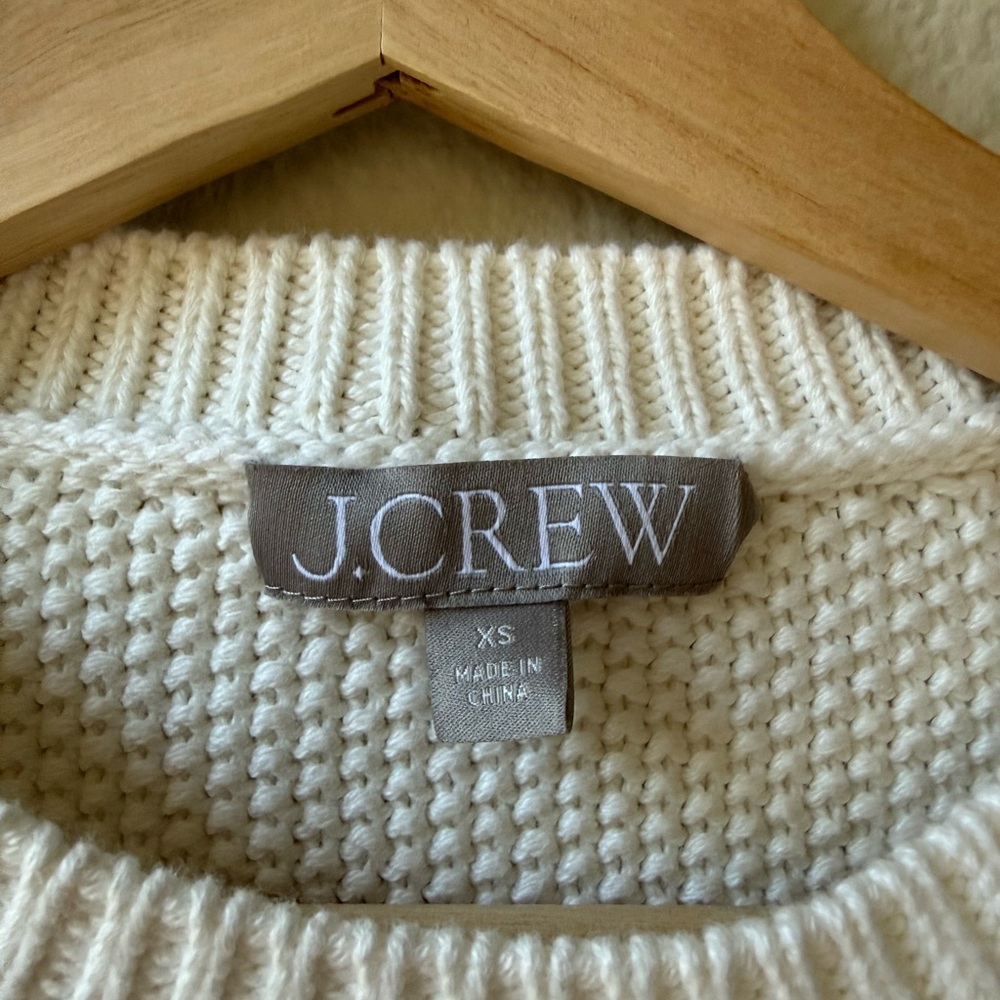 J. Crew Women's Ivory Cable Knit Sweater - Picture 2 of 6